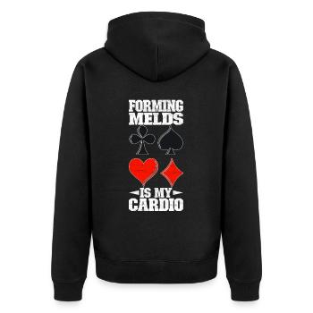 Binocular Pinochle - Unisex Premium Organic Zip Hoodie - black - Back - Nico (187cm)