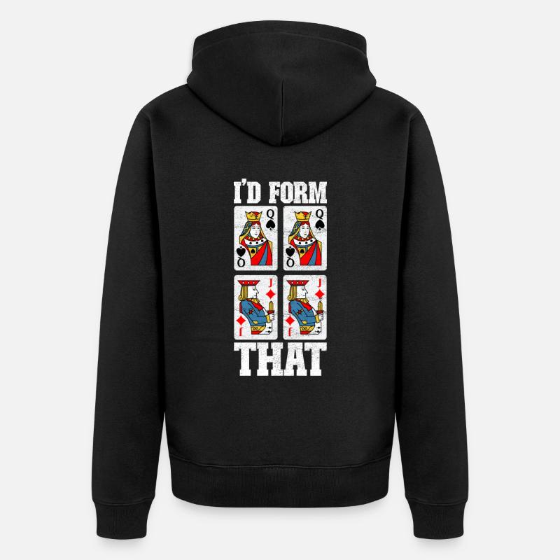 Binokel Pinochle - Unisex Premium Bio Zip Hoodie - Schwarz