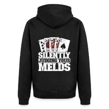 Binocular Pinochle - Unisex Premium Organic Zip Hoodie - black - Back - Nico (187cm)
