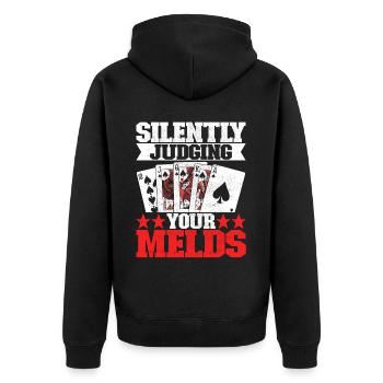 Binocular Pinochle - Unisex Premium Organic Zip Hoodie - black - Back - Nico (187cm)