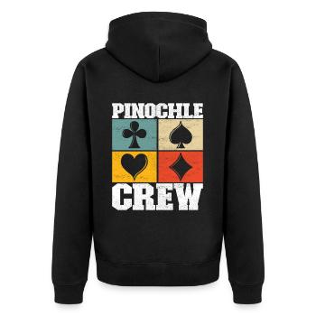 Binokel Pinochle - Unisex Premium Organic Zip Hoodie - black - Back - Nico (187cm)