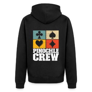 Binocular Pinochle - Unisex Premium Organic Zip Hoodie - black - Back - Nico (187cm)