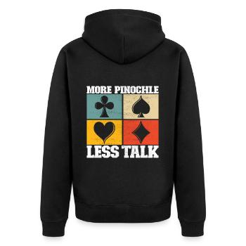 Binocular Pinochle - Unisex Premium Organic Zip Hoodie - black - Back - Nico (187cm)