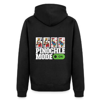 Binocular Pinochle - Unisex Premium Organic Zip Hoodie - black - Back - Nico (187cm)