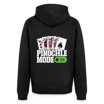Binokel Pinochle - Unisex Premium Organic Zip Hoodie - black - Back - Nico (187cm)