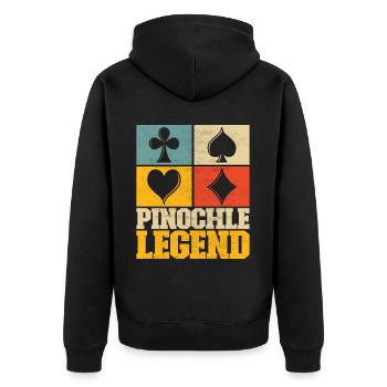 Binocular Pinochle - Unisex Premium Organic Zip Hoodie - black - Back - Nico (187cm)