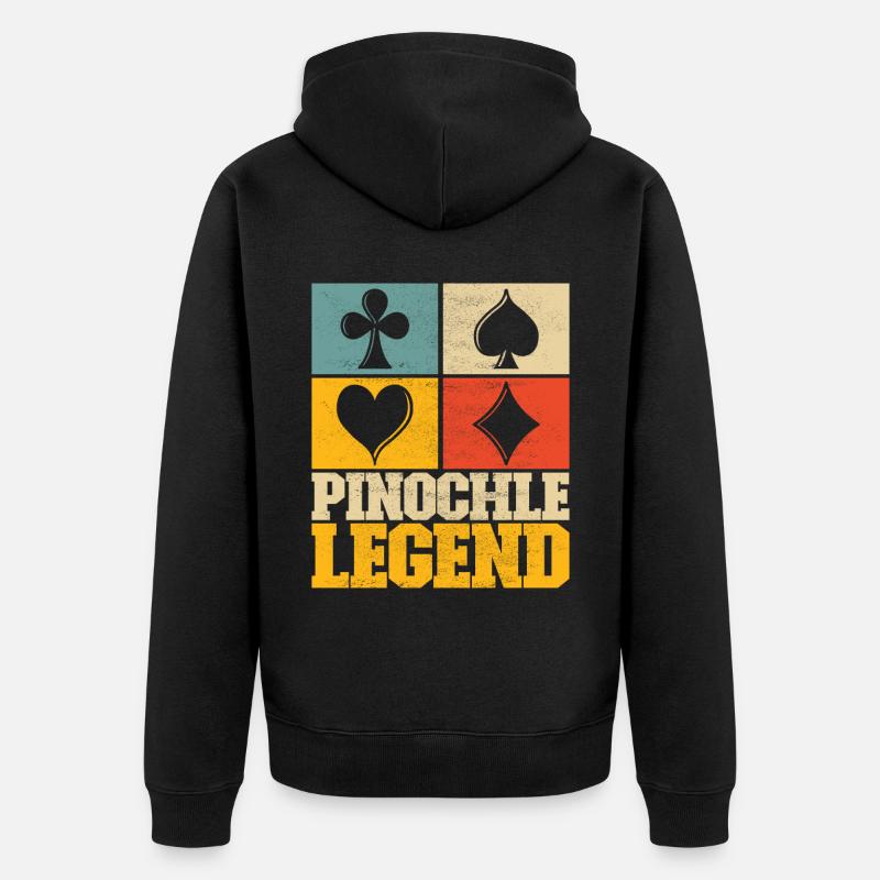 Binokel Pinochle - Unisex Premium Bio Zip Hoodie - Schwarz