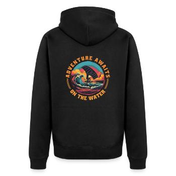 Wingfoil Surfer Wingfoiling Board Kitefoil - Unisex Premium Organic Zip Hoodie - black - Back - Nico (187cm)