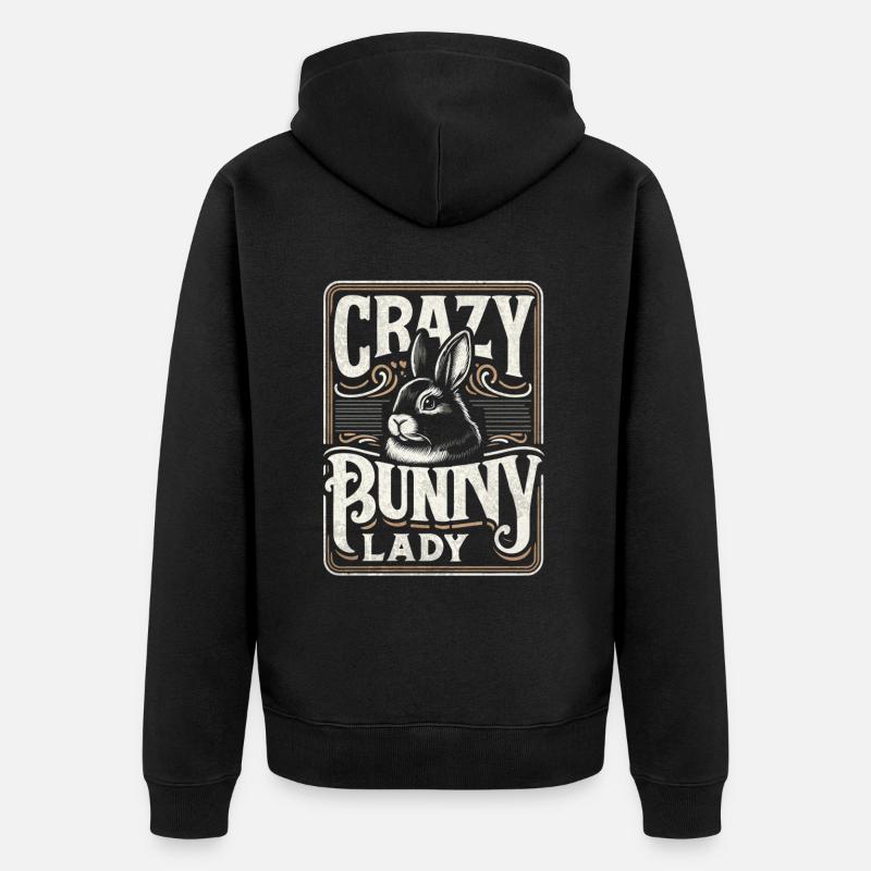 Folle Bunny Lady - Veste à capuche bio Premium Unisexe - noir