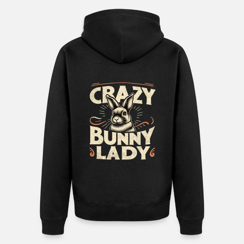Folle Bunny Lady - Veste à capuche bio Premium Unisexe - noir
