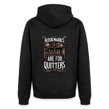 Les signets sont pour Quitters Design - Veste à capuche bio Premium Unisexe - noir - Dos - Nico (187cm)