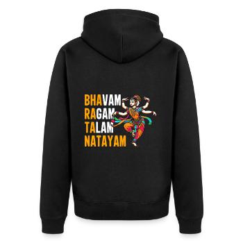 Indischer Tanz Indischer Volkstanz - Unisex Premium Bio Zip Hoodie - Schwarz - Hinten - Nico (187cm)