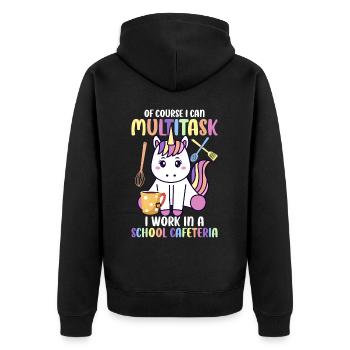 Funny Lunch Lady Cafeteria Crew - Veste à capuche bio Premium Unisexe - noir - Dos - Nico (187cm)