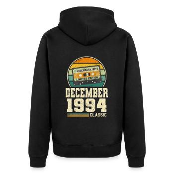 29e anniversaire Décembre Millésime 1994 Millésime - Veste à capuche bio Premium Unisexe - noir - Dos - Nico (187cm)