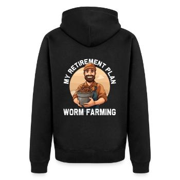 Earthworm - Worm Farmer Pension Plan Worm Breeding - Unisex Premium Organic Zip Hoodie - black - Back - Nico (187cm)