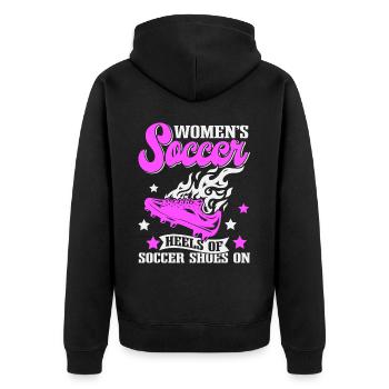 Soccer féminin, Football féminin, Football féminin - Veste à capuche bio Premium Unisexe - noir - Dos - Nico (187cm)
