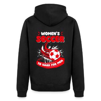 Soccer féminin, Football féminin, Football féminin - Veste à capuche bio Premium Unisexe - noir - Dos - Nico (187cm)