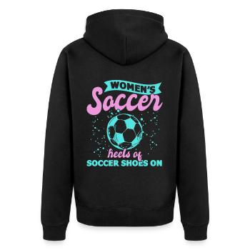 Women's Soccer, Women's Soccer, Women's Soccer - Unisex Premium Organic Zip Hoodie - black - Back - Nico (187cm)