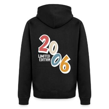 18ème anniversaire 2006 millésime millésime - Veste à capuche bio Premium Unisexe - noir - Dos - Nico (187cm)