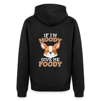 Corgi Drôle Si Je Suis De Mauvaise Humeur Donnez-Moi Gourmand - Veste à capuche bio Premium Unisexe - noir - Dos - Nico (187cm)