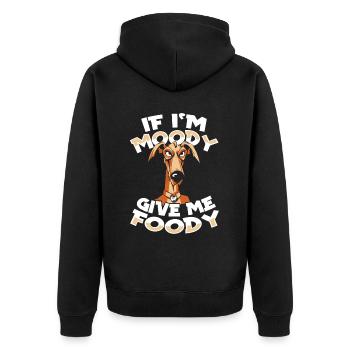 Greyhound Greyhound Funny - Unisex Premium Organic Zip Hoodie - black - Back - Nico (187cm)
