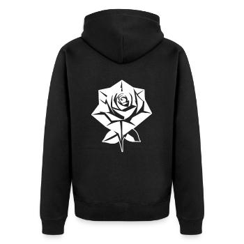 Red Rose Goth - Unisex Premium Organic Zip Hoodie - black - Back - Nico (187cm)