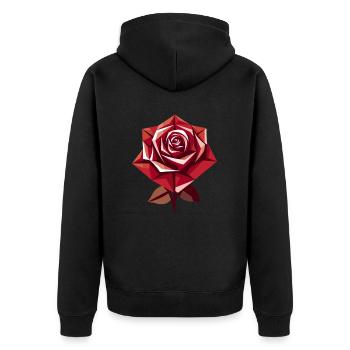 Red Rose Goth - Unisex Premium Organic Zip Hoodie - black - Back - Nico (187cm)