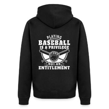 Baseball Player Pitching Catching Coach Sports Tra - Unisex Premium Bio Zip Hoodie - Schwarz - Hinten - Nico (187cm)