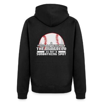Funny Baseball Coach Ball Sports Trainer - Unisex Premium Bio Zip Hoodie - Schwarz - Hinten - Nico (187cm)