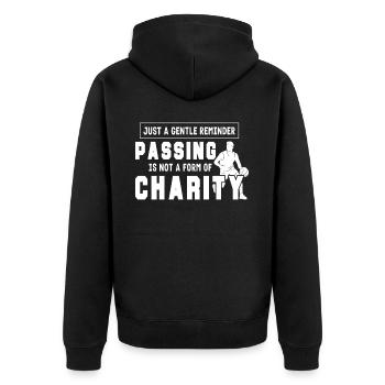 Funny Basketball Sports Baller Game Trainer Sports - Unisex Premium Bio Zip Hoodie - Schwarz - Hinten - Nico (187cm)