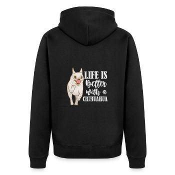 Chihuahua - Veste à capuche bio Premium Unisexe - noir - Dos - Nico (187cm)