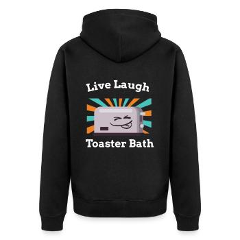 Live Laugh Grille-pain Toast de bain Grille-pain - Veste à capuche bio Premium Unisexe - noir - Dos - Nico (187cm)