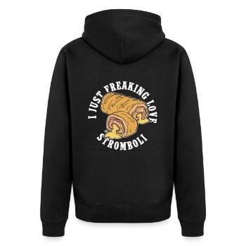 Stromboli Rolled Pizza Strombolis Gift - Unisex Premium Organic Zip Hoodie - black - Back - Nico (187cm)