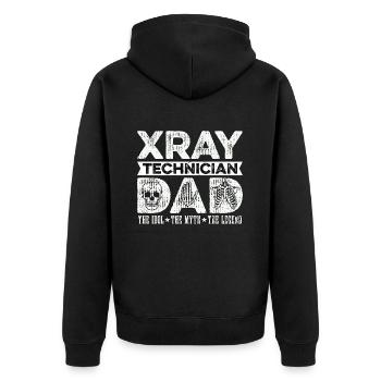 Xray Technician Dad The Idol Radiologist Xray Tech - Unisex Premium Bio Zip Hoodie - Schwarz - Hinten - Nico (187cm)