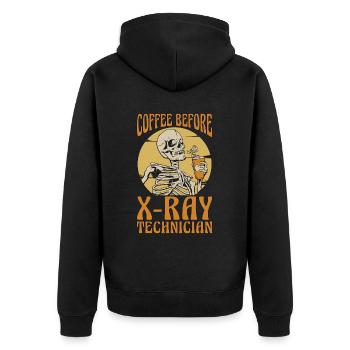 Technicien en radiologie Café avant l’amateur de café aux rayons X - Veste à capuche bio Premium Unisexe - noir - Dos - Nico (187cm)