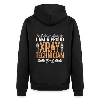 Xray Technician A Short Story I Am Radiology Tech - Unisex Premium Bio Zip Hoodie - Schwarz - Hinten - Nico (187cm)