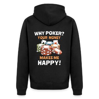 Poker Joueurs de poker - Veste à capuche bio Premium Unisexe - noir - Dos - Nico (187cm)