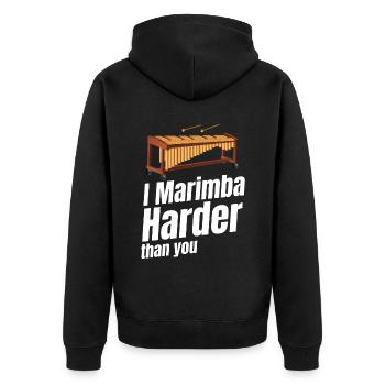 I Marimba Harder Than You Orchester Posaune - Unisex Premium Bio Zip Hoodie - Schwarz - Hinten - Nico (187cm)