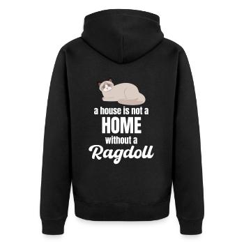 Une maison n’est pas une maison sans animaux de maman ragdoll - Veste à capuche bio Premium Unisexe - noir - Dos - Nico (187cm)