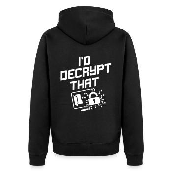 I'd love to see this funny - Unisex Premium Organic Zip Hoodie - black - Back - Nico (187cm)