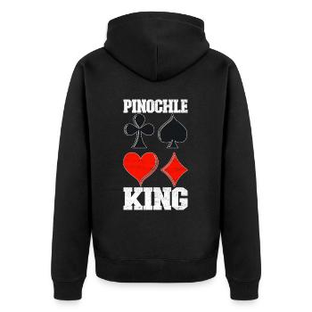 Binocular Pinochle - Unisex Premium Organic Zip Hoodie - black - Back - Nico (187cm)
