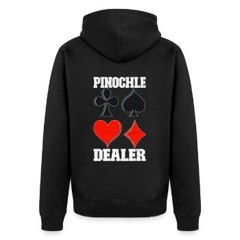 Binocular Pinochle - Unisex Premium Organic Zip Hoodie - black - Back - Nico (187cm)