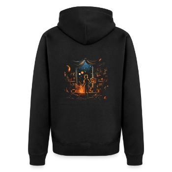 GN GN GN Jeu vidéo de rôle en direct - Veste à capuche bio Premium Unisexe - noir - Dos - Nico (187cm)