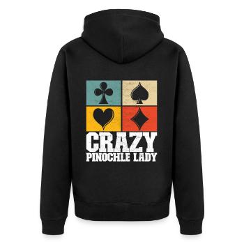 Binocular Pinochle - Unisex Premium Organic Zip Hoodie - black - Back - Nico (187cm)