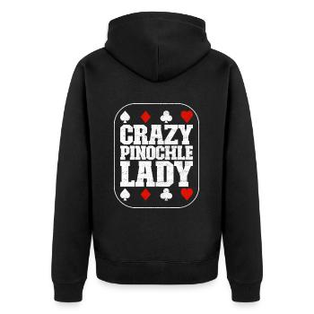Binocular Pinochle - Unisex Premium Organic Zip Hoodie - black - Back - Nico (187cm)