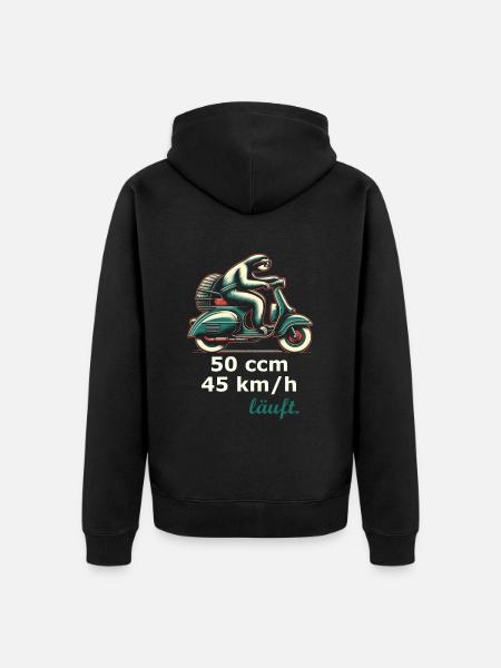 Faultier Roller - Unisex Premium Bio Zip Hoodie - Schwarz