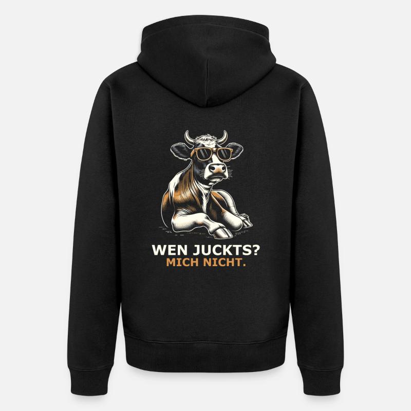 Kuh cool - Unisex Premium Bio Zip Hoodie - Schwarz