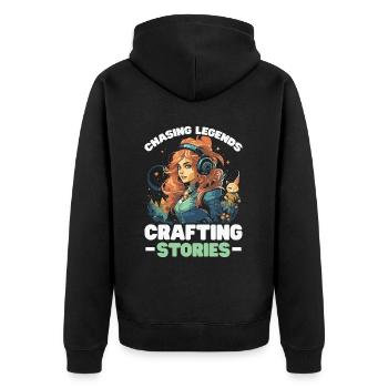 GN GN GN Jeu vidéo de rôle en direct - Veste à capuche bio Premium Unisexe - noir - Dos - Nico (187cm)