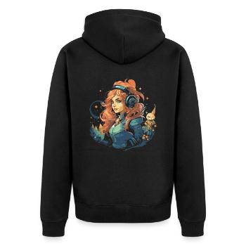 GN GN GN Jeu vidéo de rôle en direct - Veste à capuche bio Premium Unisexe - noir - Dos - Nico (187cm)