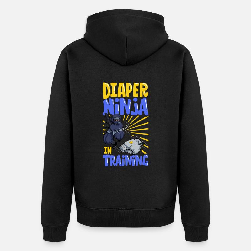 Diaper Ninja - Changer les couches - Veste à capuche bio Premium Unisexe - noir